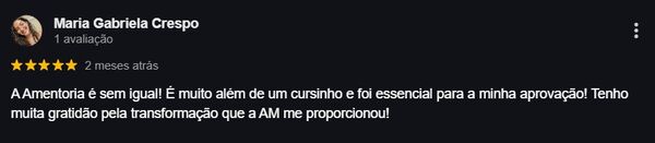 Avaliação cinco estrelas de Maria Gabriela Crespo sobre a AM