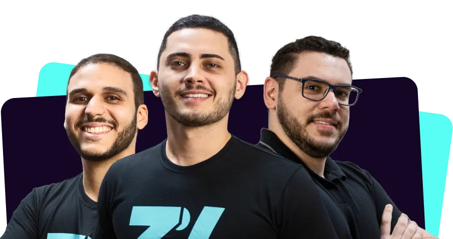 Rodolfo, Lucas e Daniel, do time pedagógico da AM