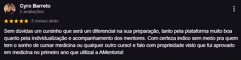 Depoimento de aluno
