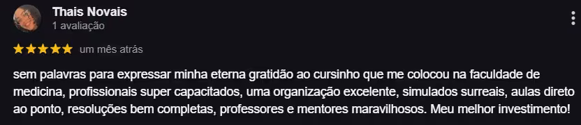 Depoimento de aluno