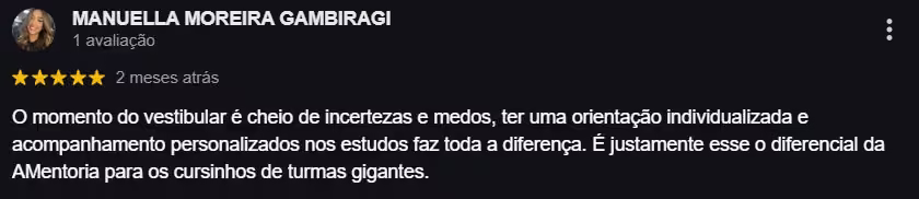Depoimento de aluno