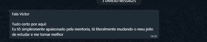 Depoimento de aluno